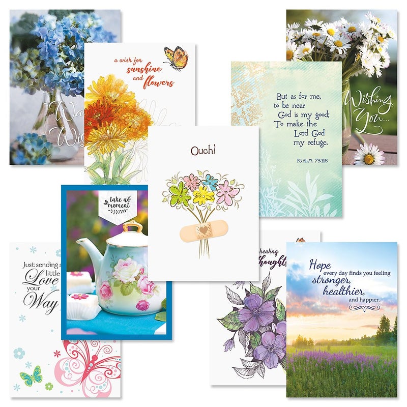 Current Get Well Greeting Card Value Pack â€“ Set of 18 (9 Designs), Large 5 x 7 inches, Envelopes Included, by Current - Image 1